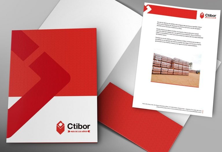 Carpetas para empresa rojas con blanco