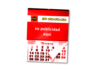 calendario de pared publicitario rojo