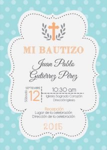 tarjeta bautizo