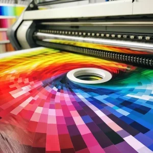 cartel impreso del circulo cromático